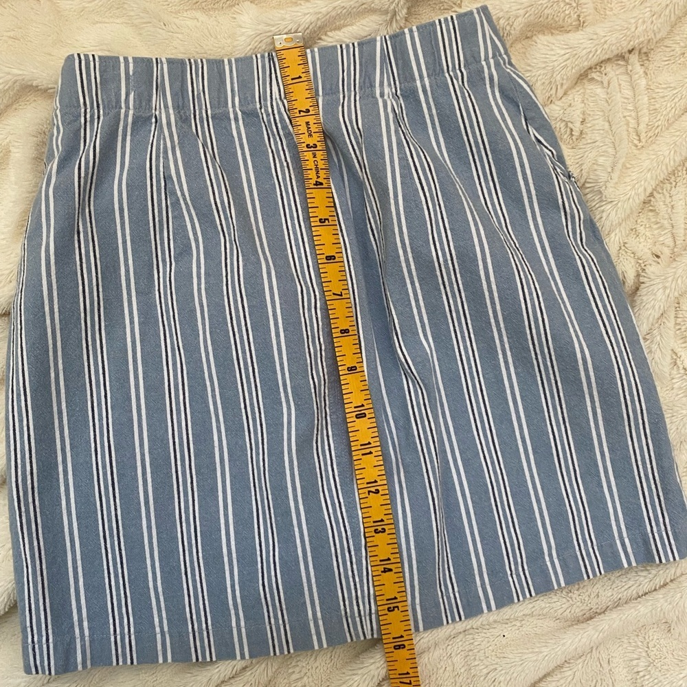 Hollister Ultra High Rise Mini Skirt blue/white vertical stripes Sz XS - Picture 6 of 6